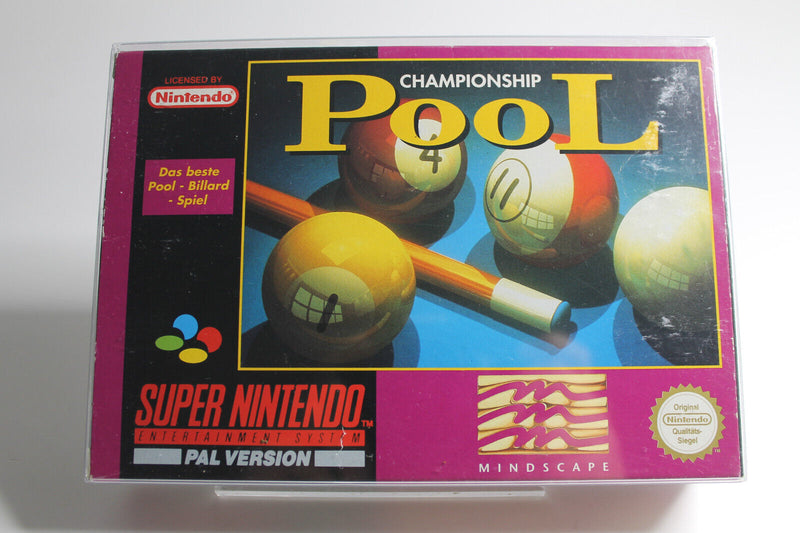 Laden Sie das Bild in Galerie -Viewer, Nintendo Super SNES OVP Championship Pool mit Anleitung Acryl Case
