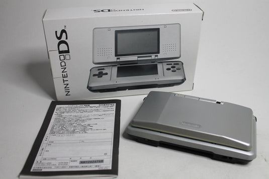 Nintendo DS Platinum Silber Spielkonsole Neuwertig Schanier gebrochen mit OVP