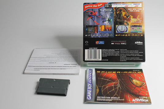 2 in 1 Spider-Man 1 & 2 Gameboy Advance mit OVP CIB im Acryl-Case