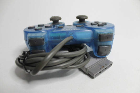 Original Sony PlayStation 2 Controller / Blau-Transparent / ANALOG / PS2 / TOP