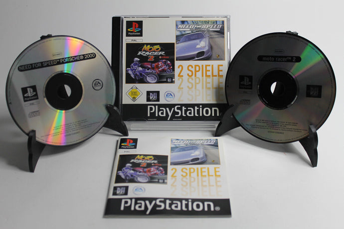 2 Spiele -Need for Speed Porsche & Moto Racer 2 - PlayStation 1 - PS1