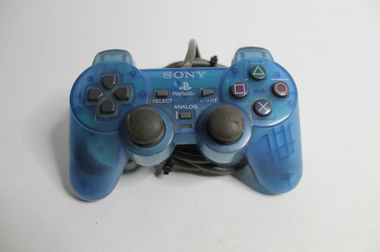 Original Sony PlayStation 2 Controller / Blau-Transparent / ANALOG / PS2 / TOP