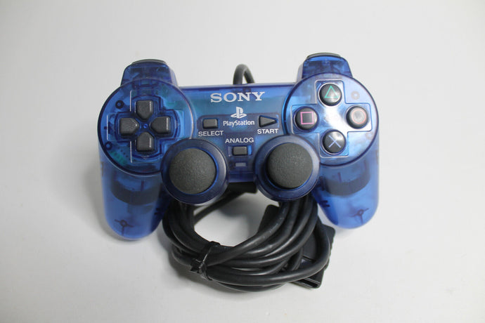 Original Sony PlayStation 2 Controller / Blau-Transparent / ANALOG / PS2 / TOP