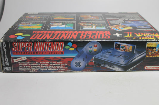 Super Nintendo SNES Konsole + Street Fighter 2 II Action Pack Set OVP RAR