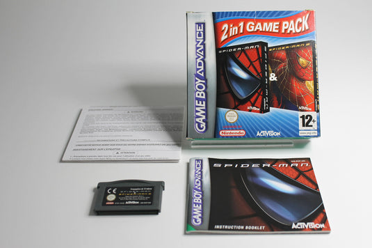 2 in 1 Spider-Man 1 & 2 Gameboy Advance mit OVP CIB im Acryl-Case